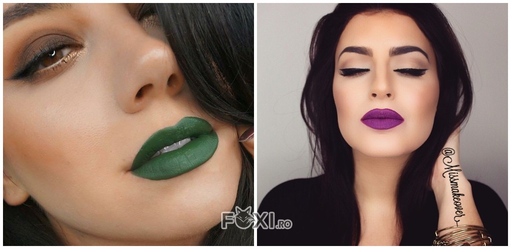 machiaj buze colorate