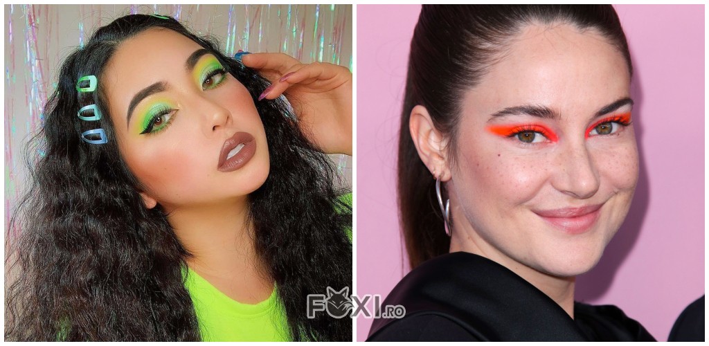 machiaj culori neon