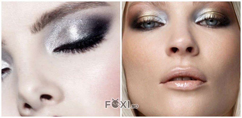 machiaj fard metalic