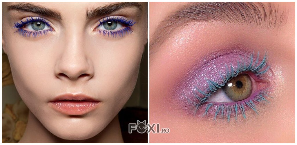 machiaj mascara colorata