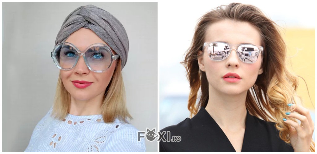 ochelari de soare rama transparenta