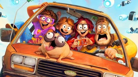 o scena din Mitchells vs the machines, o alegere buna pentru cele mai bune filme pentru copii