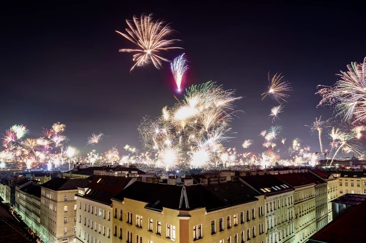 Focuri de artificii de Revelion la Viena