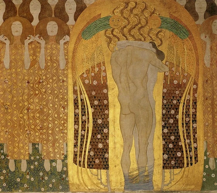 Klimt, detaliu din Friza Beethoven, din Muzeul Secesiunii din Viena